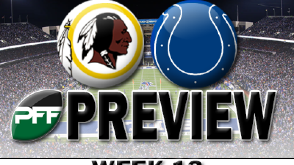 PFF Preview: Redskins @ Colts, Week 13, PFF News & Analysis