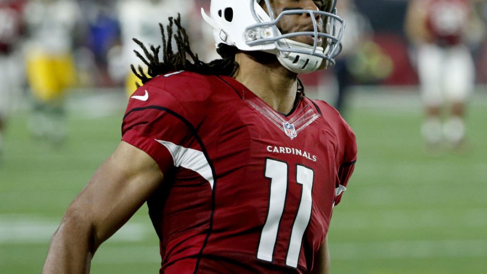 Wide receiver Larry Fitzgerald of the Arizona Cardinals scores a