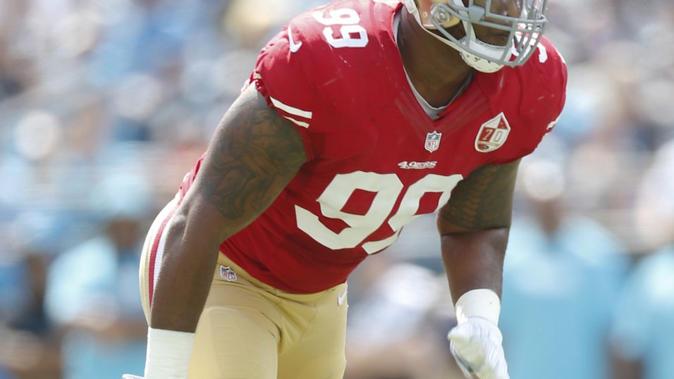 San Francisco 49ers defensive tackle DeForest Buckner (99) and