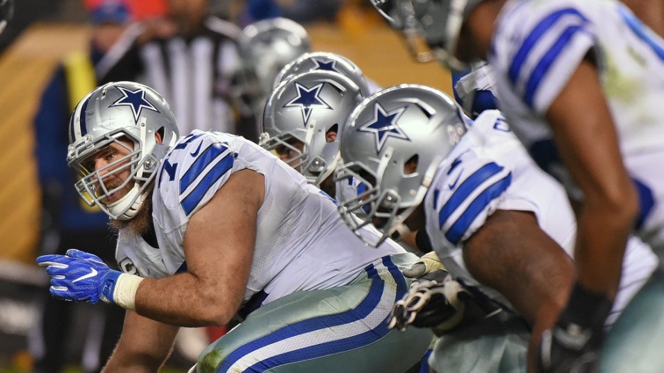 Dallas Cowboys center Travis Frederick (72) looks on during an