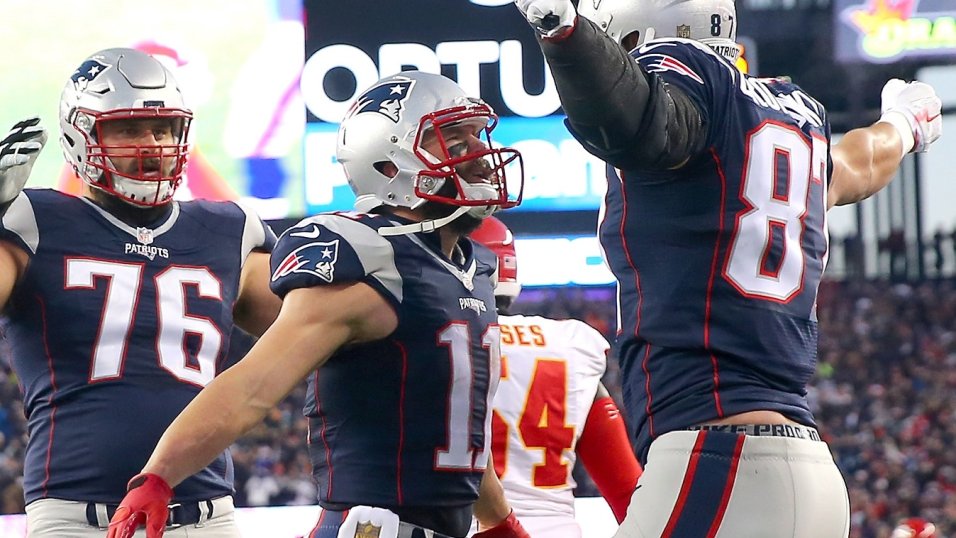 New England Patriots LeGarrette Blount celebrates with teammates