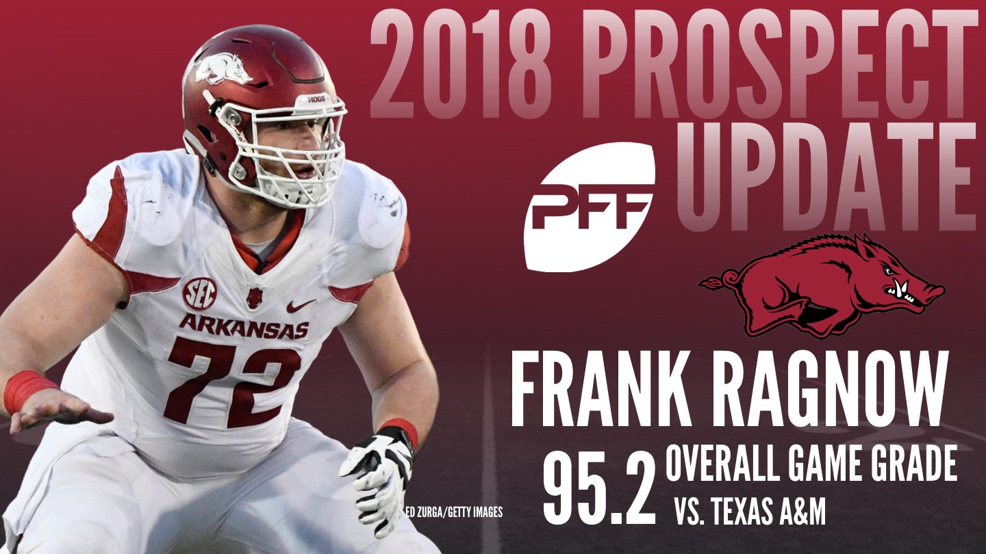 PFF Draft Watch: Frank Ragnow dominant against Texas A&M