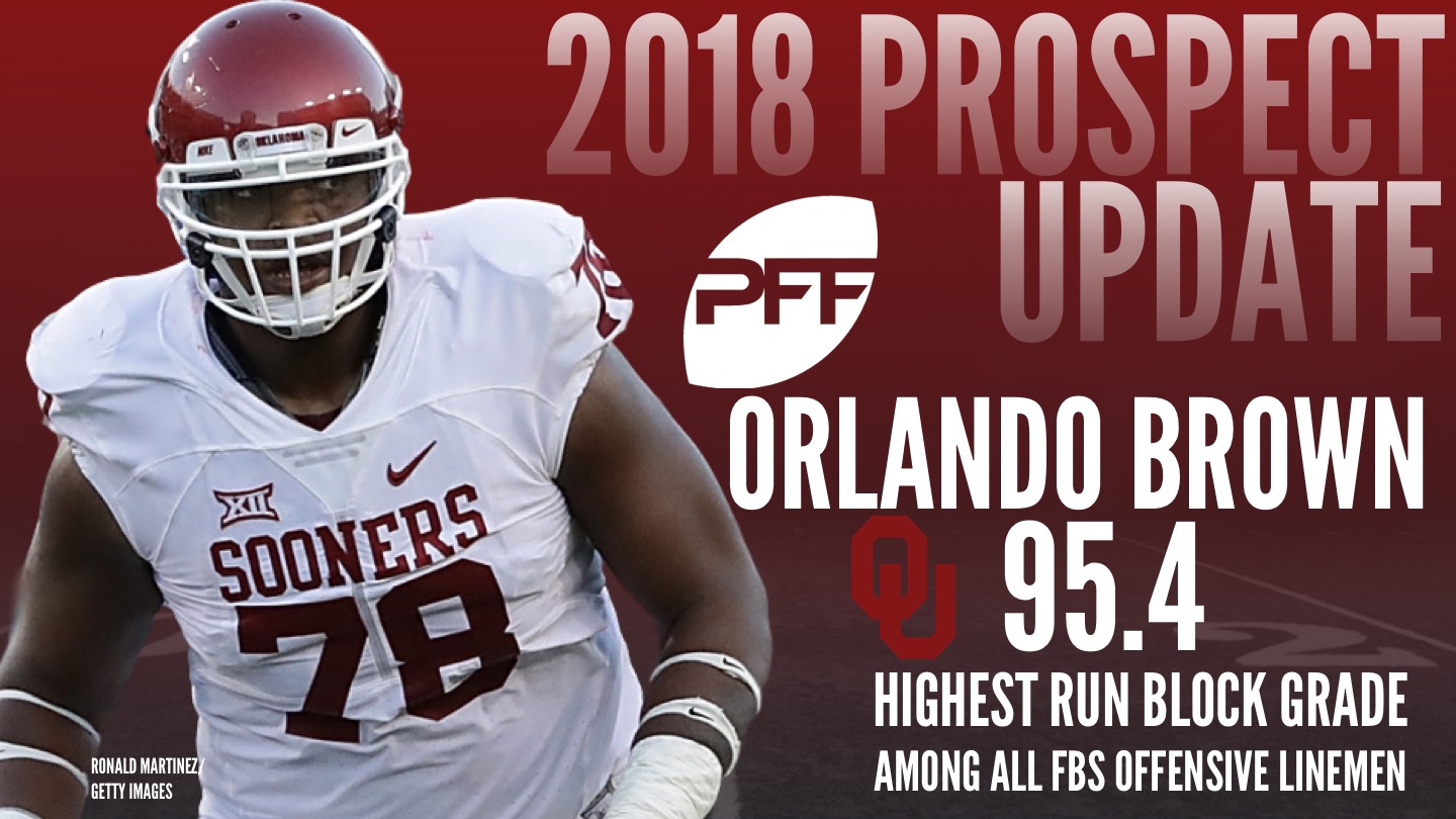 PFF Draft Watch: Oklahoma T Orlando Brown impressive in all facets, NFL  Draft