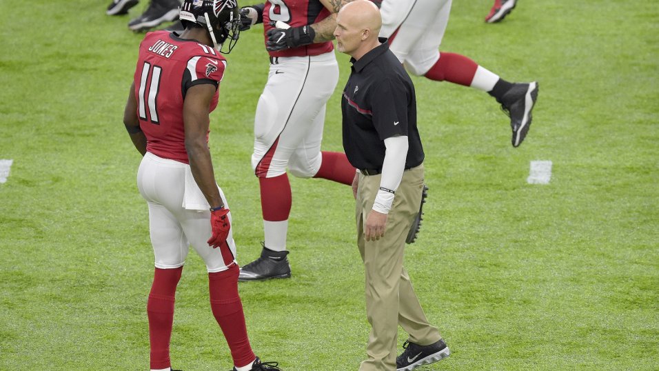 Atlanta Falcons defensive back Jordan Miller (28) lines up during