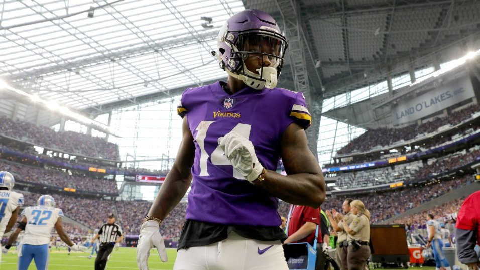 Minnesota Vikings' Stefon Diggs works out in Arizona Cardinals shirt