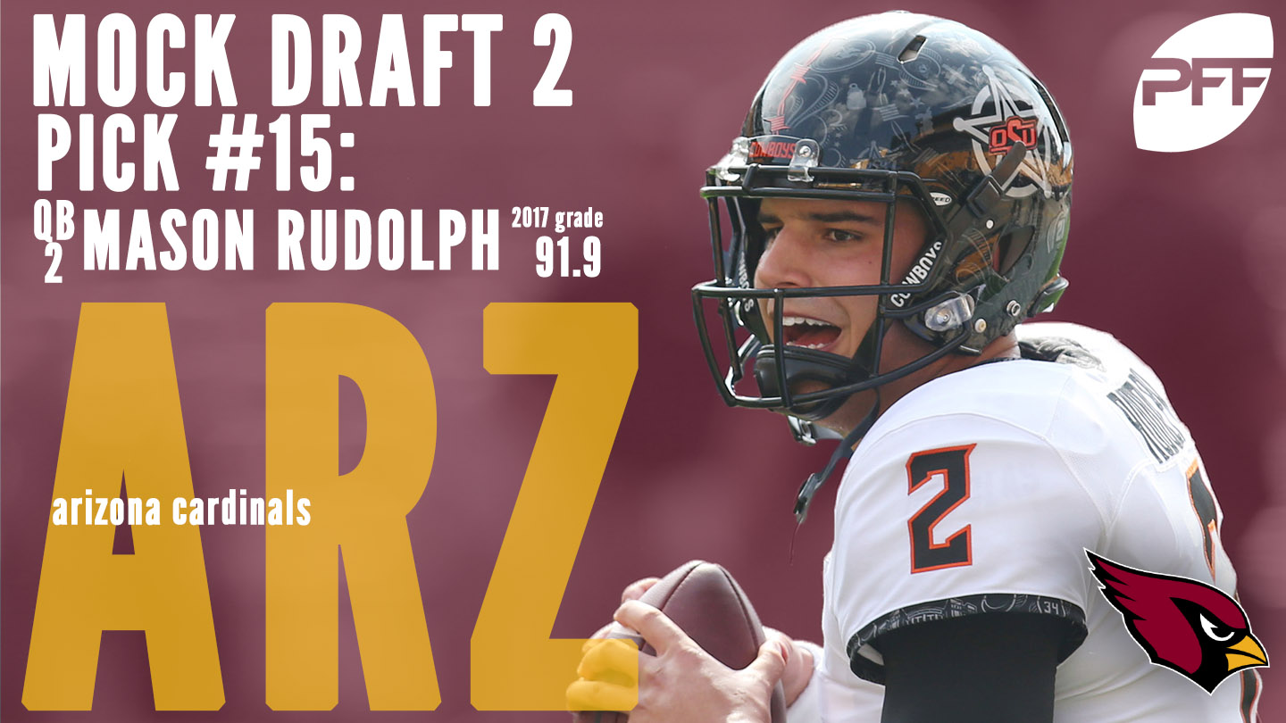 PFF Mock Draft 2 - Arizona Cardinals - Mason Rudolph