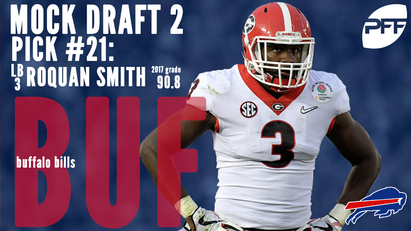 PFF Mock Draft 2 - Buffalo BIlls - Roquan Smith