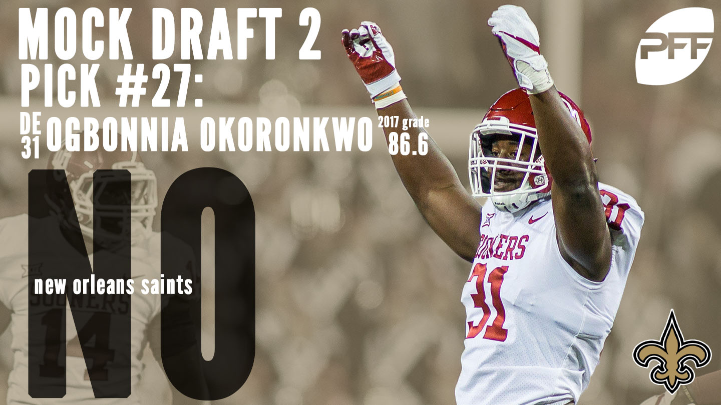 PFF Mock Draft 2 - New Orleans Saints - Ogbonnia Okoronkwo