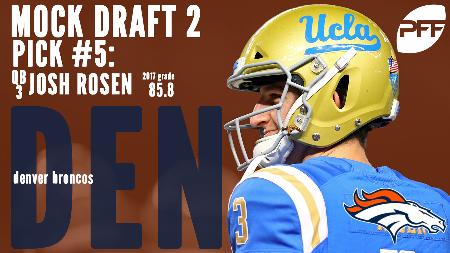 PFF Mock Draft 2 - Denver Broncos - Josh Rosen