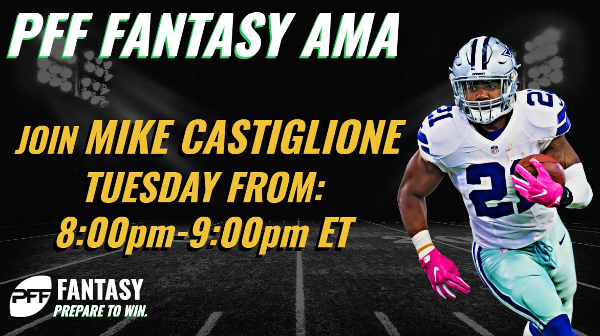 Chat LIVE with PFF Fantasy's Mike Castiglione 8-9 p.m. ET Tuesday, Fantasy  Football News, Rankings and Projections