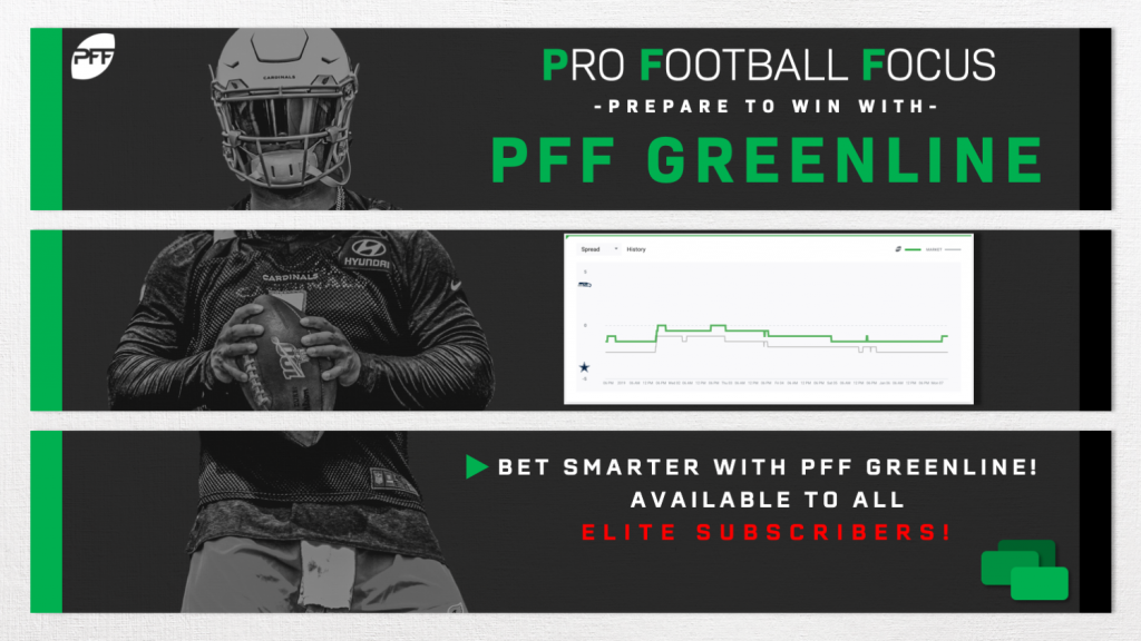 PFF Greenline, NFL spread, moneyline and over/under picks