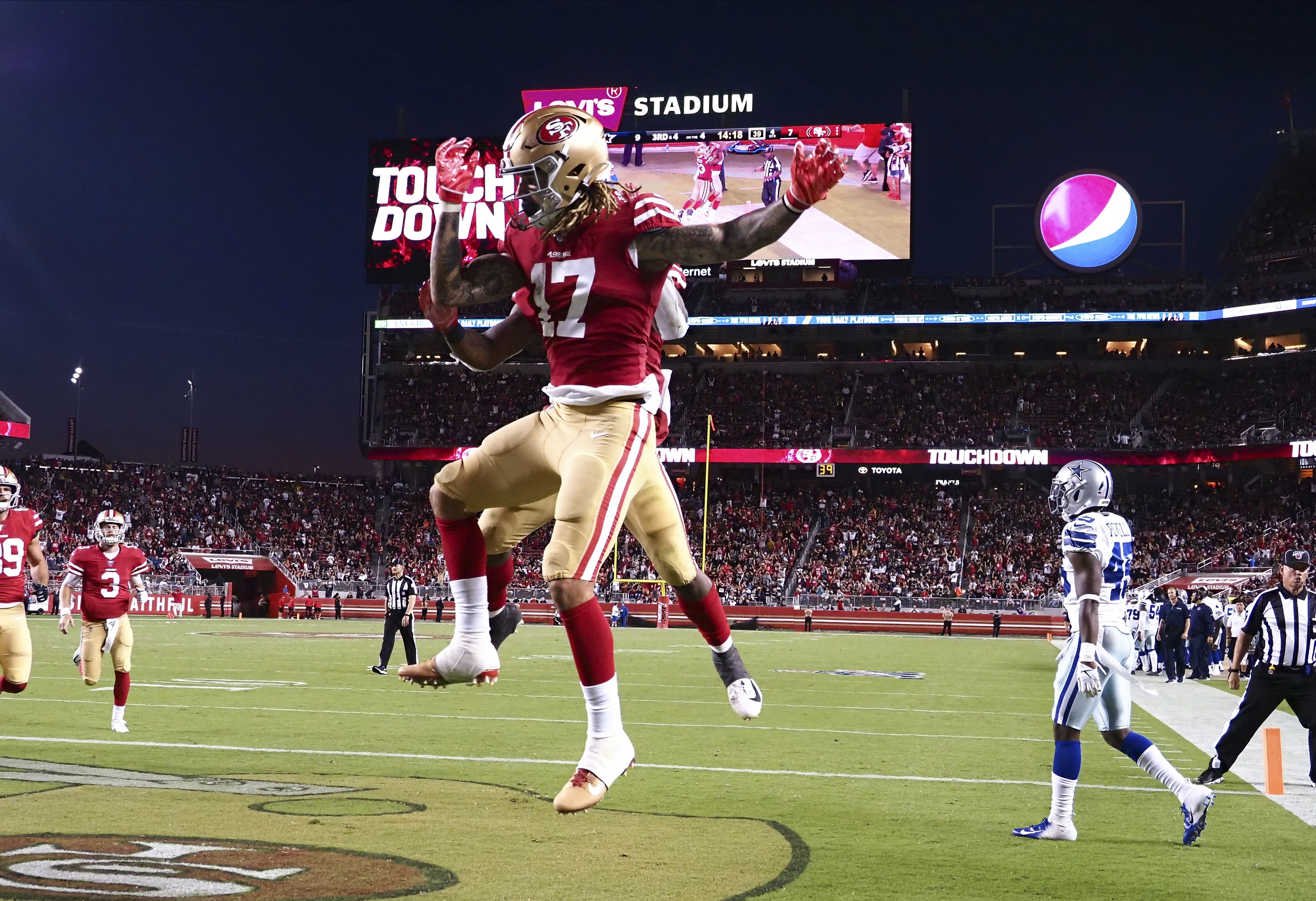 pro-deebo-samuel-jalen-hurd-show-promise-in-their-nfl-debuts