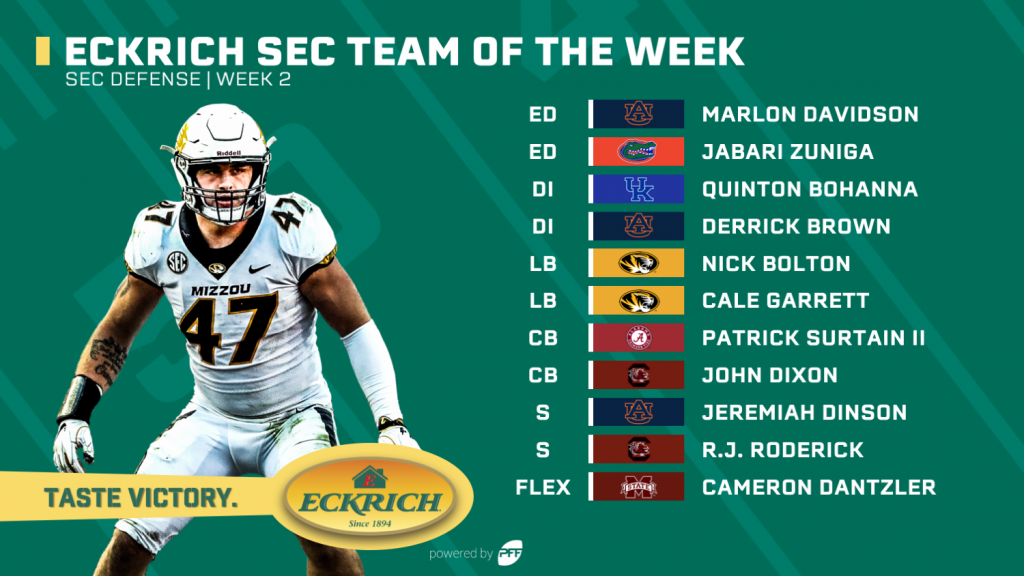 College Football Week 2 Eckrich Team of the Week, NFL Draft