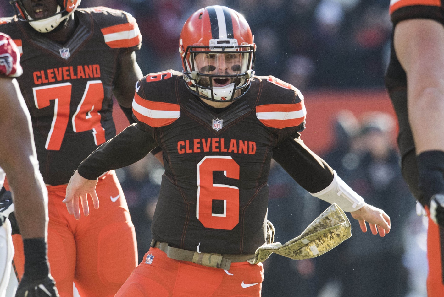 Nov 11, 2018; Cleveland, OH, USA; Cleveland Browns quarterback Baker Mayfie...