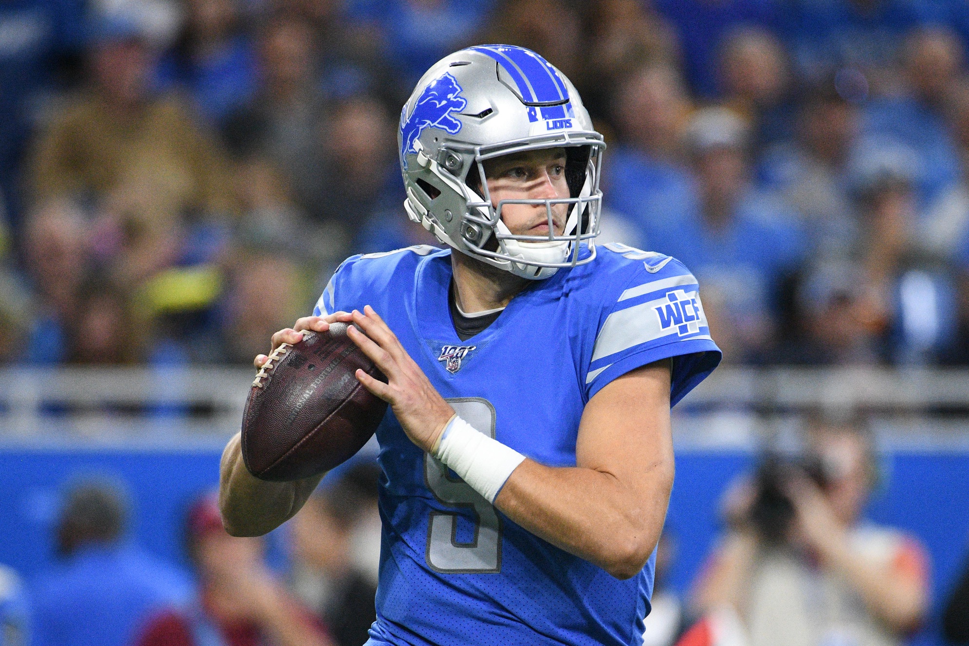 Georgia quarterback Matthew Stafford drops back for a pass against