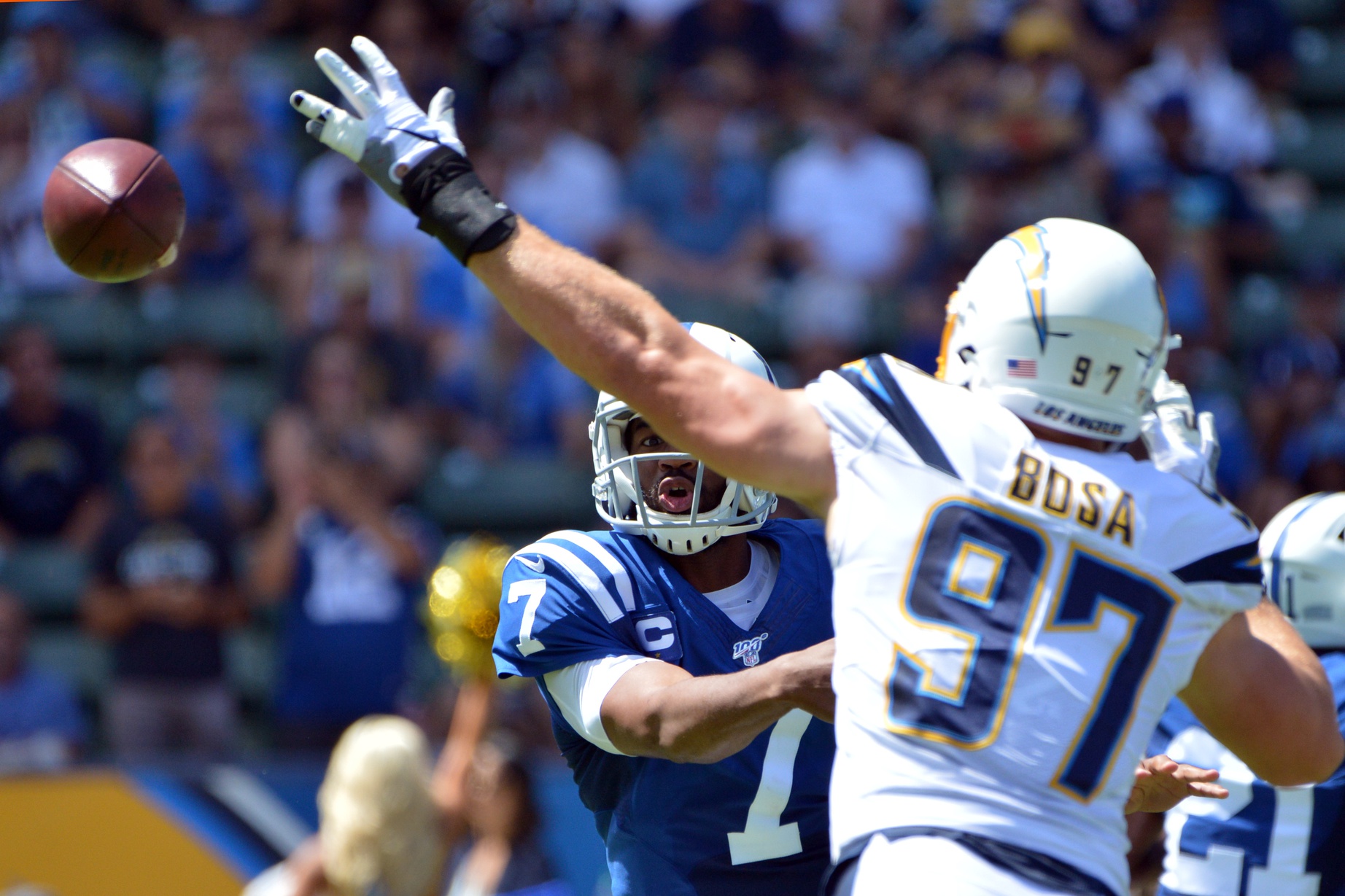 Los Angeles Chargers defensive end Joey Bosa (97) rushes the