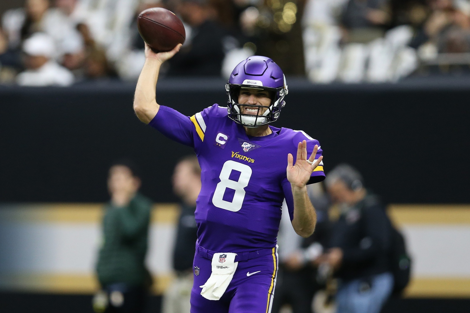 Jan 5, 2020; New Orleans, Louisiana, USA; Minnesota Vikings quarterback Kir...