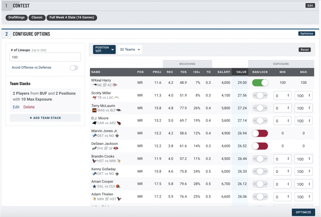 Fantasy Football Week 10 DFS Optimal Lineup - LAFB Network