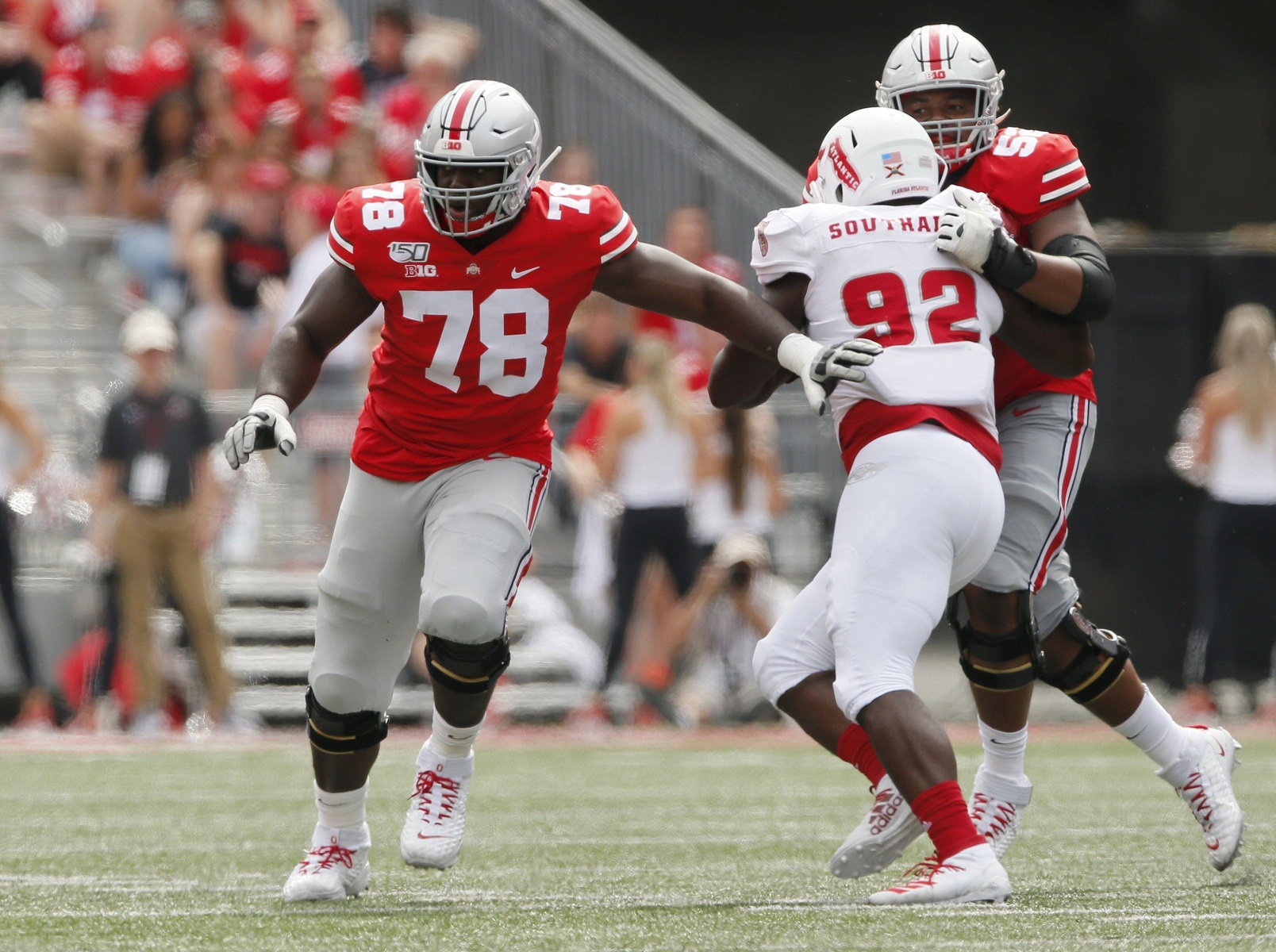 Tennessee Titans offensive tackle Nicholas Petit-Frere (78) guards