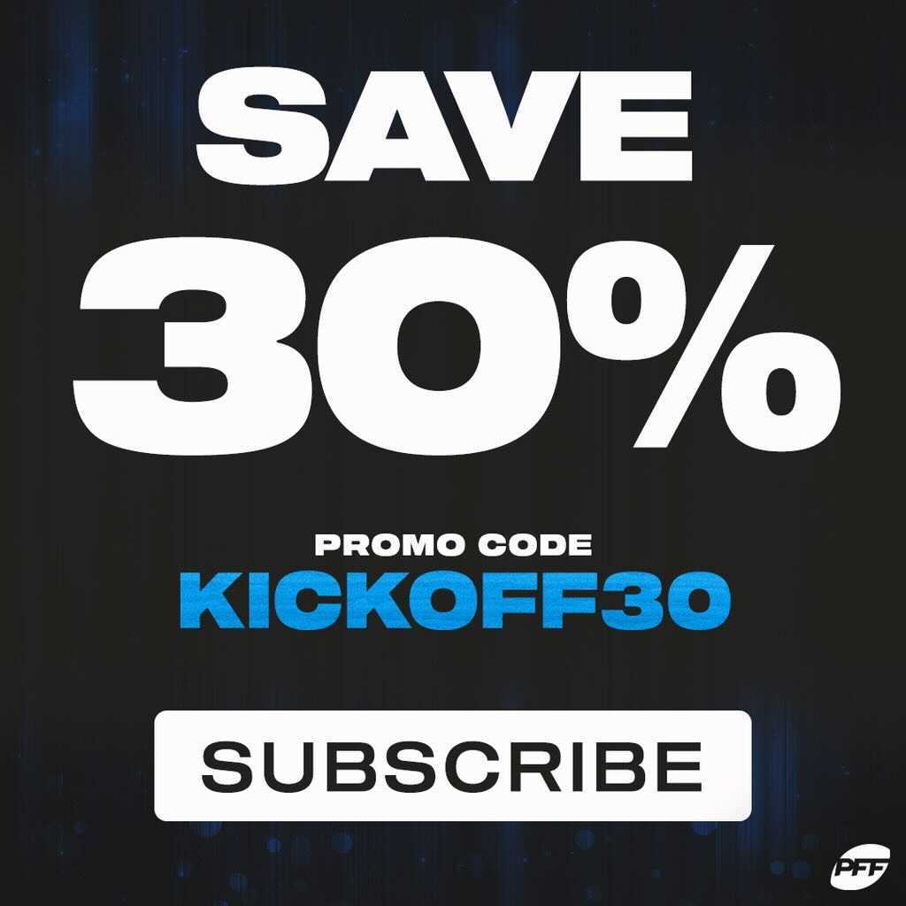 30% OFF SALE: Promo code FREEAGENCY30 saves 30% on any PFF subscription, NFL News, Rankings and Statistics