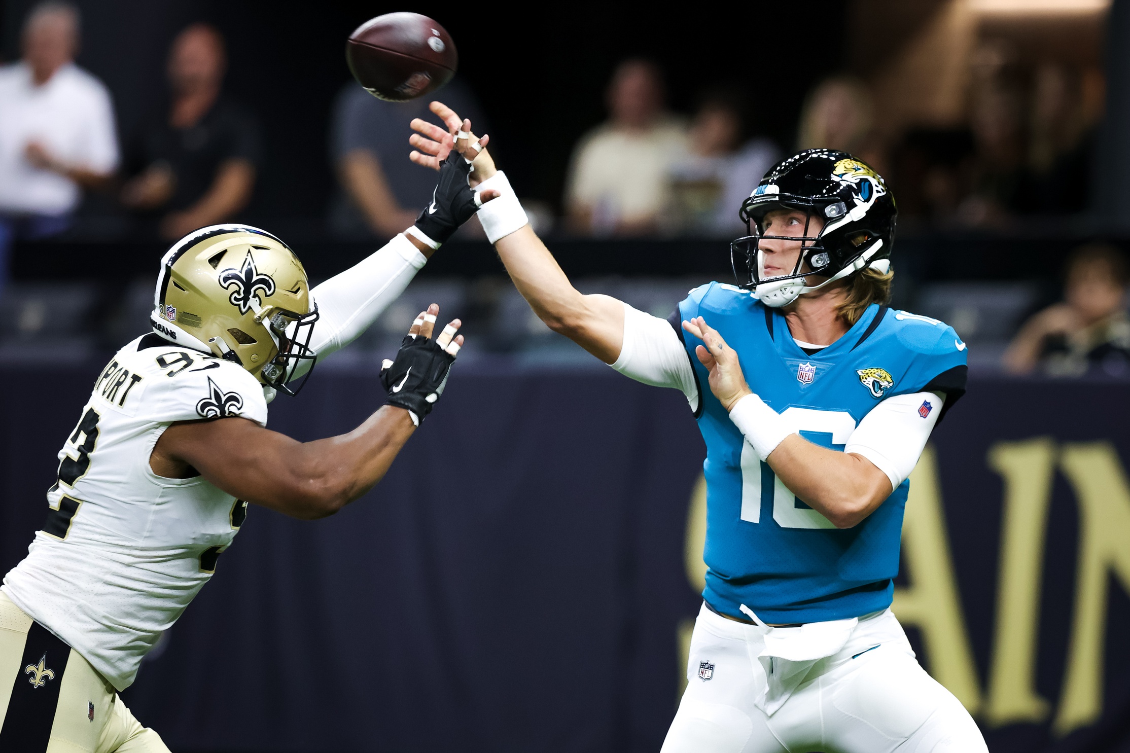 New Orleans Saints exercise defensive end Marcus Davenport's fifth