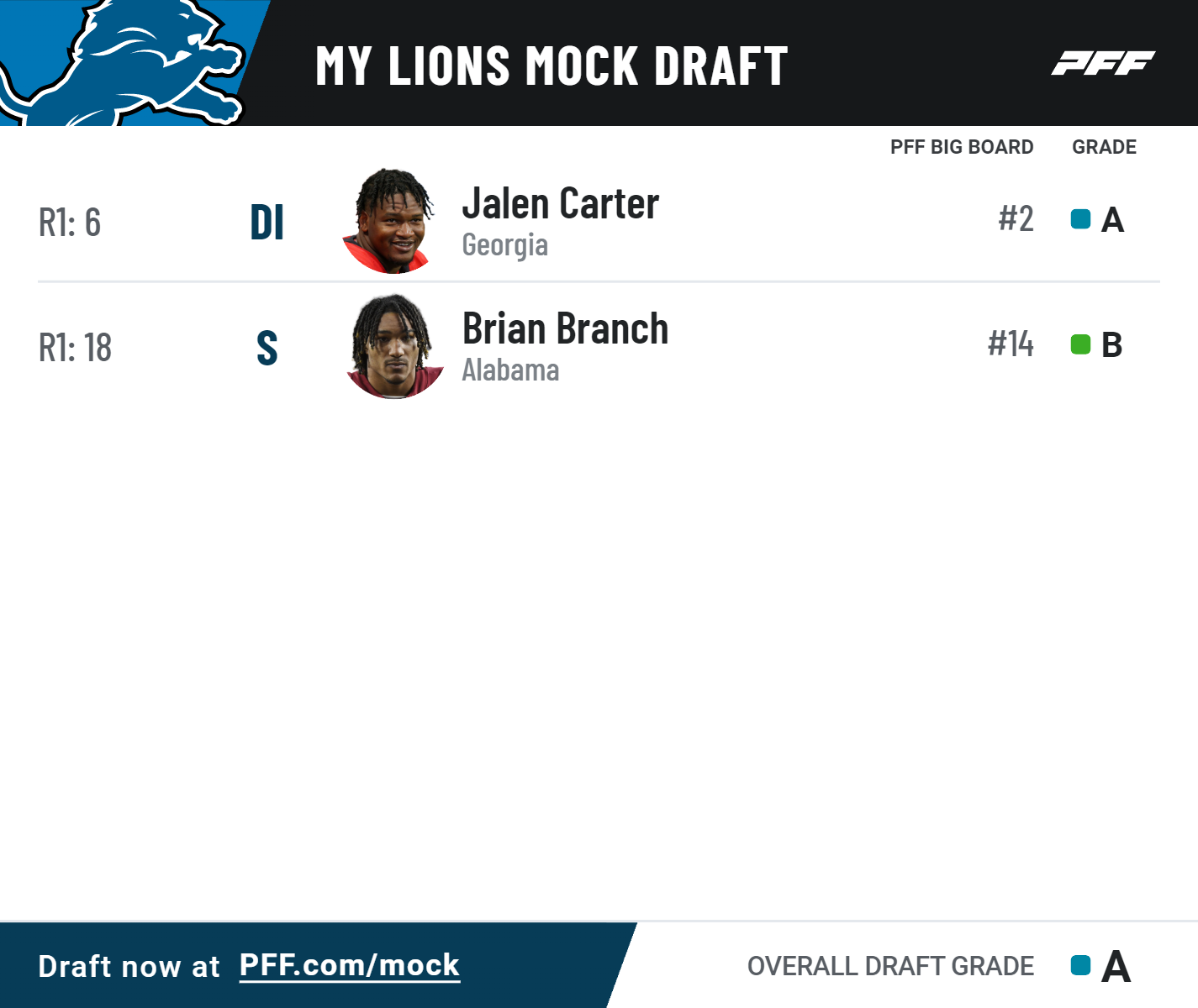detroit lions mock draft