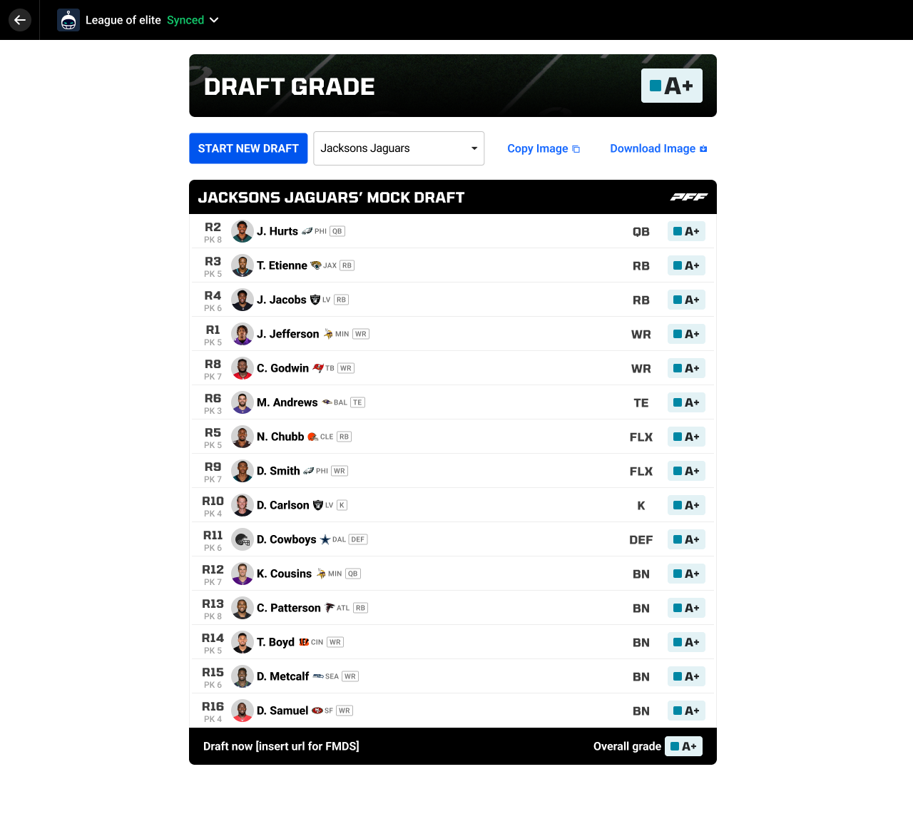 2023 Fantasy Football Mock Draft Simulator - Free Draft Software