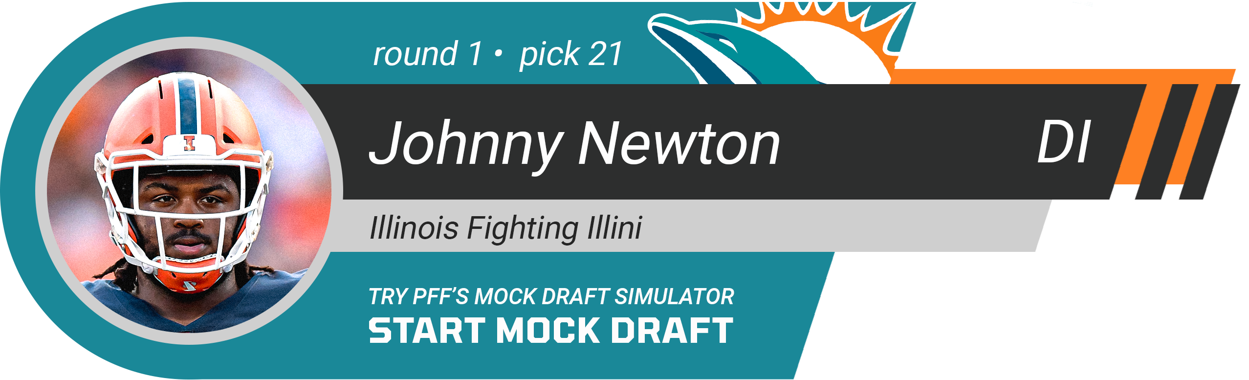 21. Miami Dolphins: DI Johnny Newton, Illinois