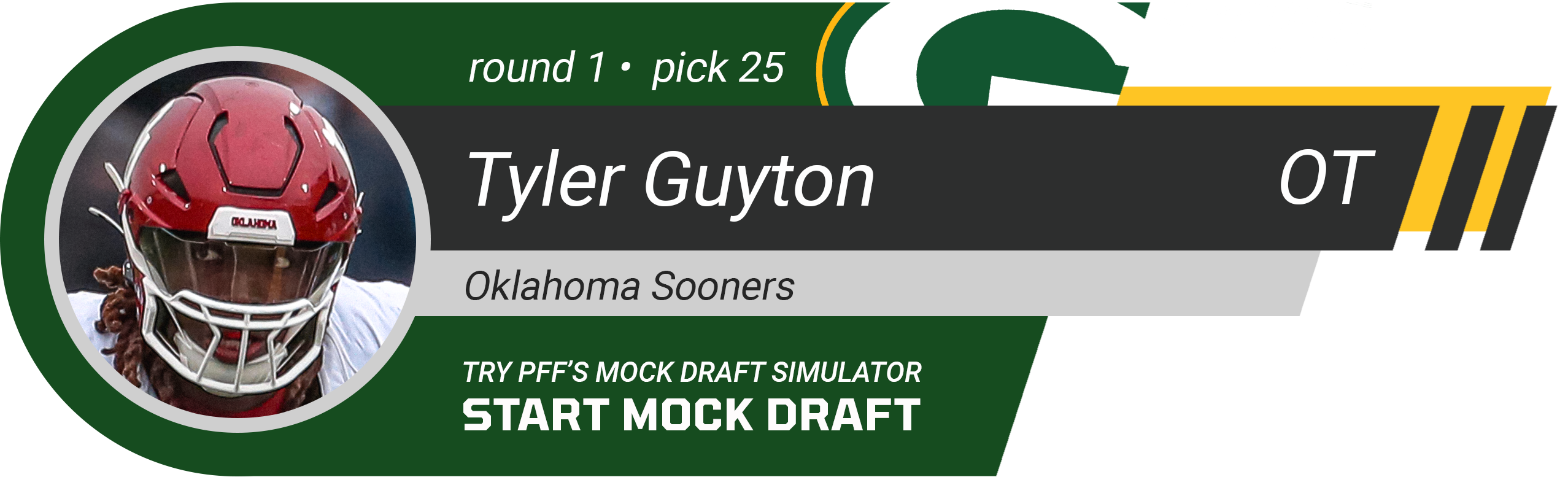 25. Green Bay Packers: T Tyler Guyton, Oklahoma