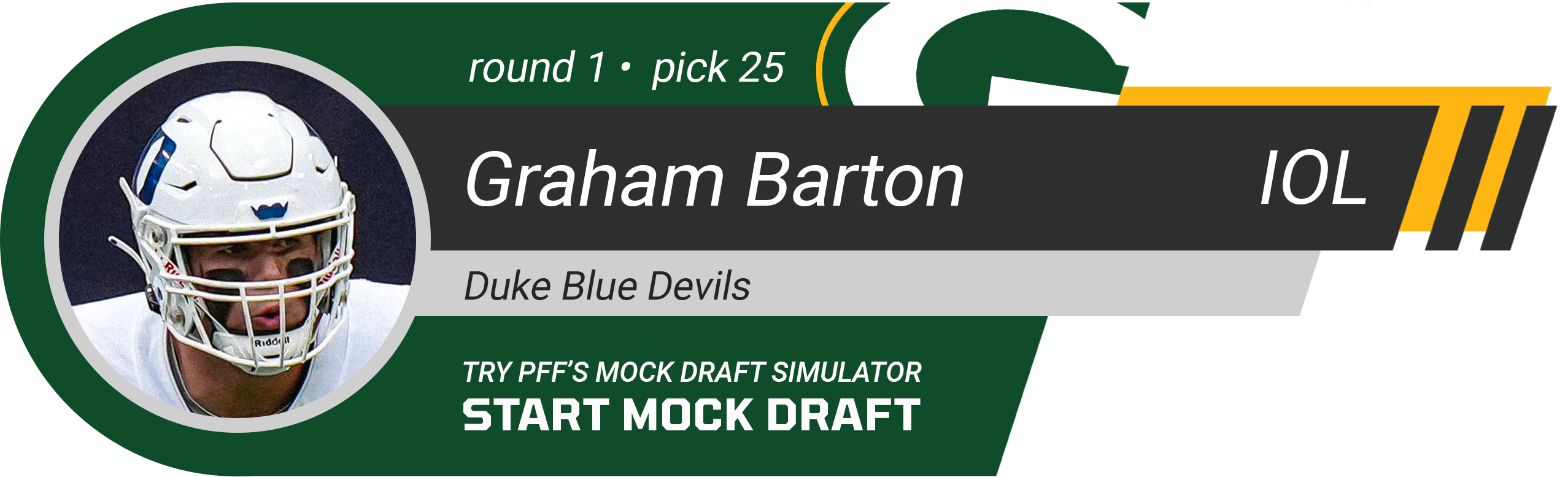 25. Green Bay Packers: IOL Graham Barton, Duke