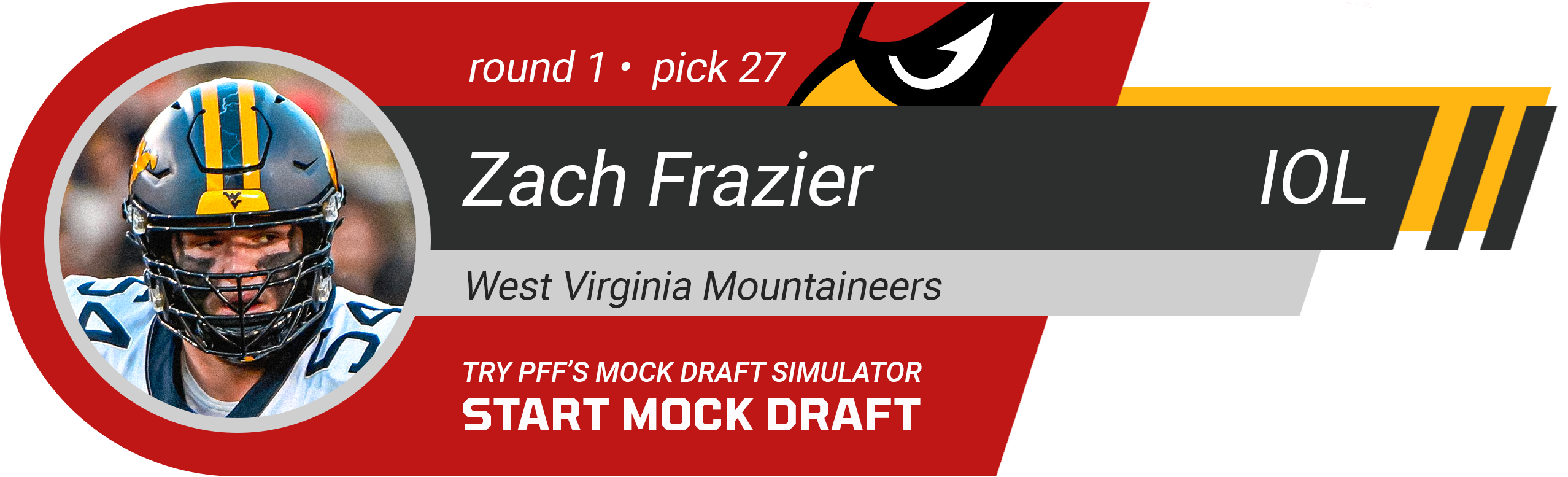 27. Arizona Cardinals: IOL Zach Frazier, West Virginia