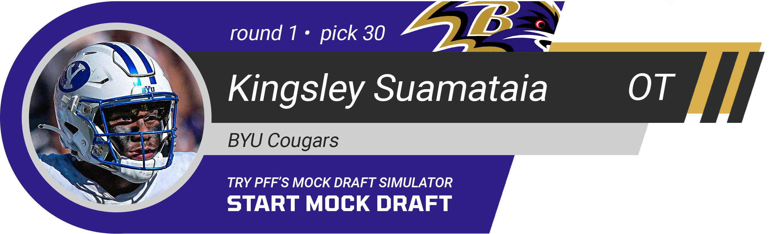30. Baltimore Ravens: T Kingsley Suamataia, BYU