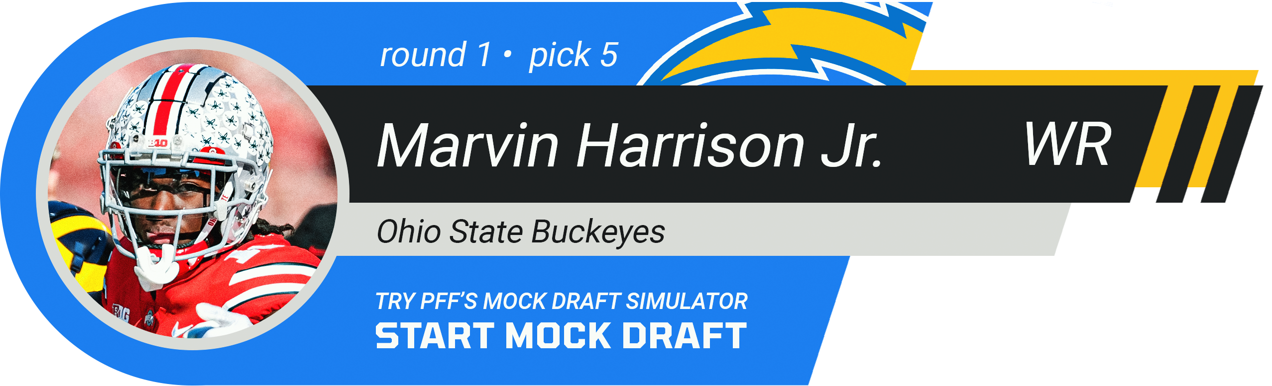 5. LOS ANGELES CHARGERS: WR Marvin Harrison Jr., Ohio State
