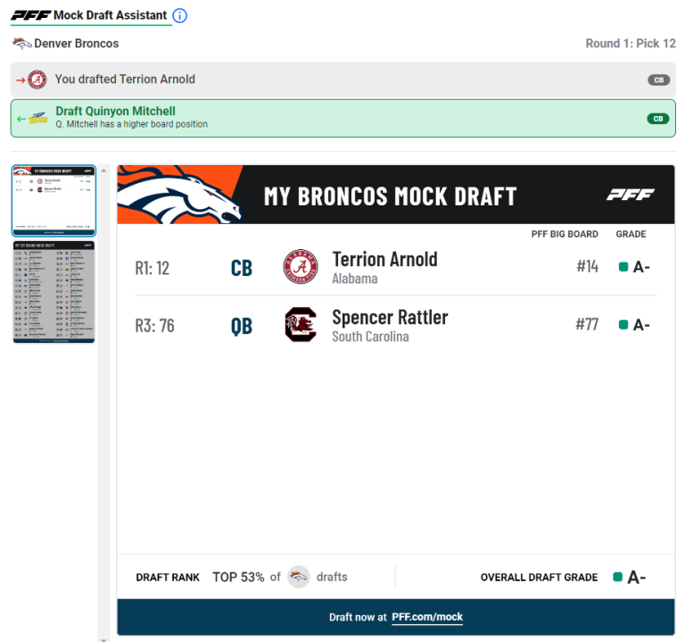 PFF's Mock Draft Simulator Trade players, picks and mock seven rounds