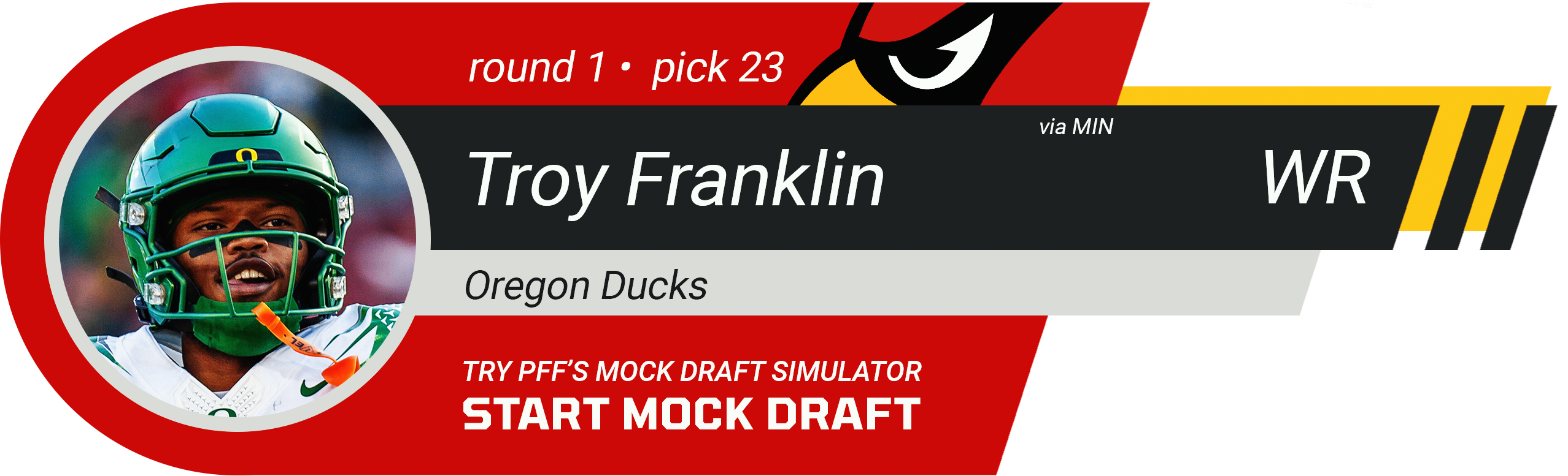 23. Arizona Cardinals: WR Troy Franklin, Oregon