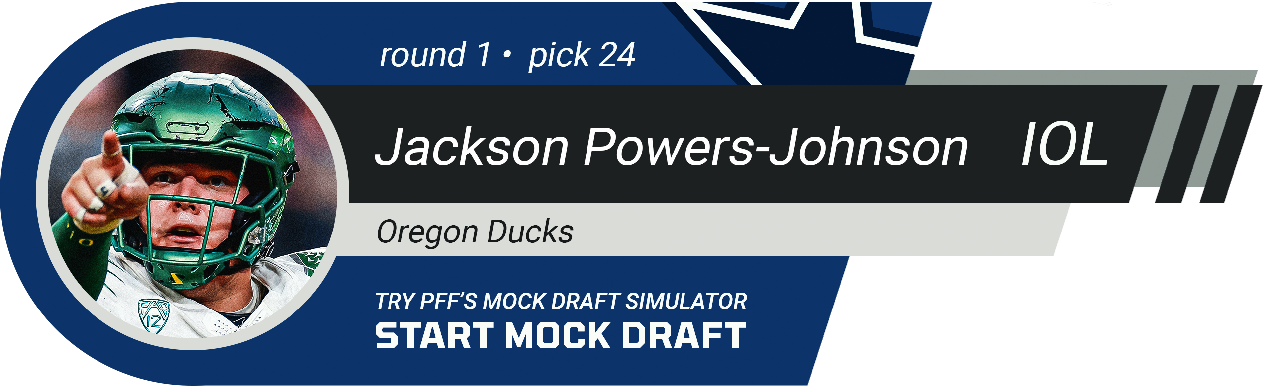 24. Dallas Cowboys: C Jackson Powers-Johnson, Oregon