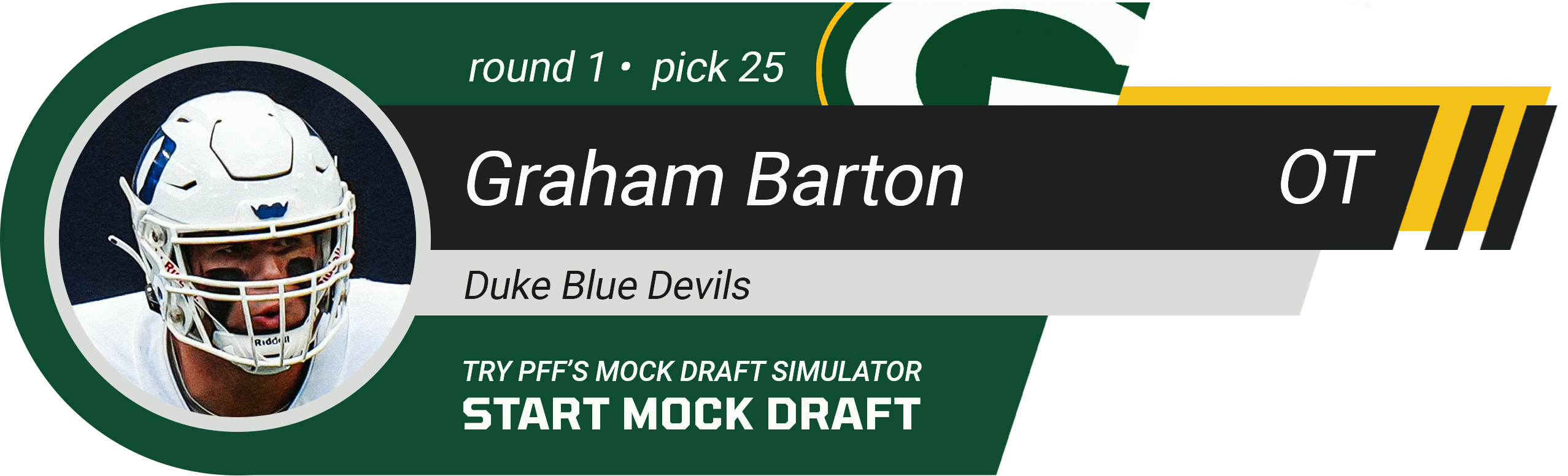 25. Green Bay Packers: T Graham Barton, Duke