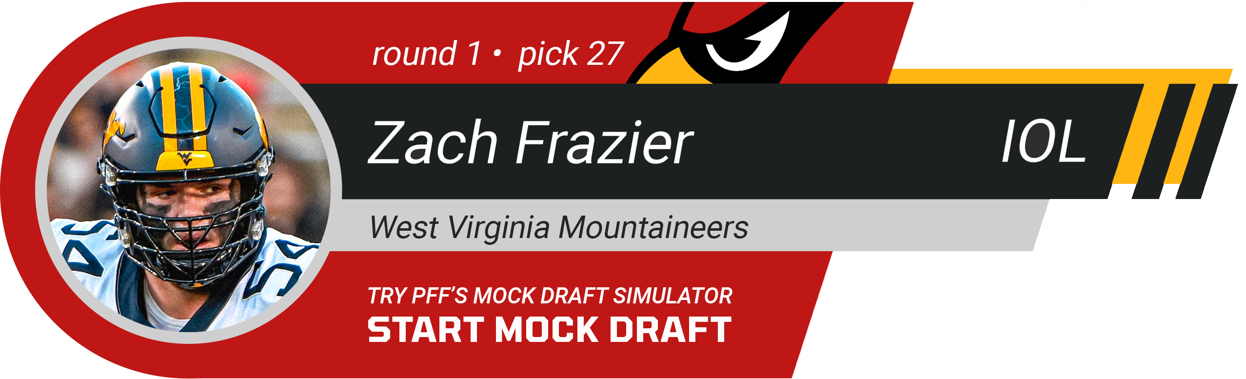 27. Arizona Cardinals: IOL Zach Frazier, West Virginia