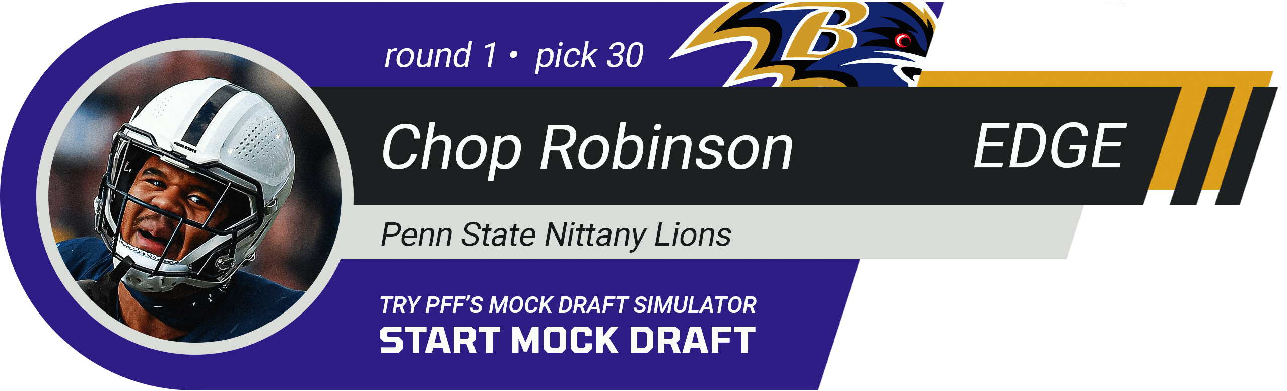 30. Baltimore Ravens: EDGE Chop Robinson, Penn State