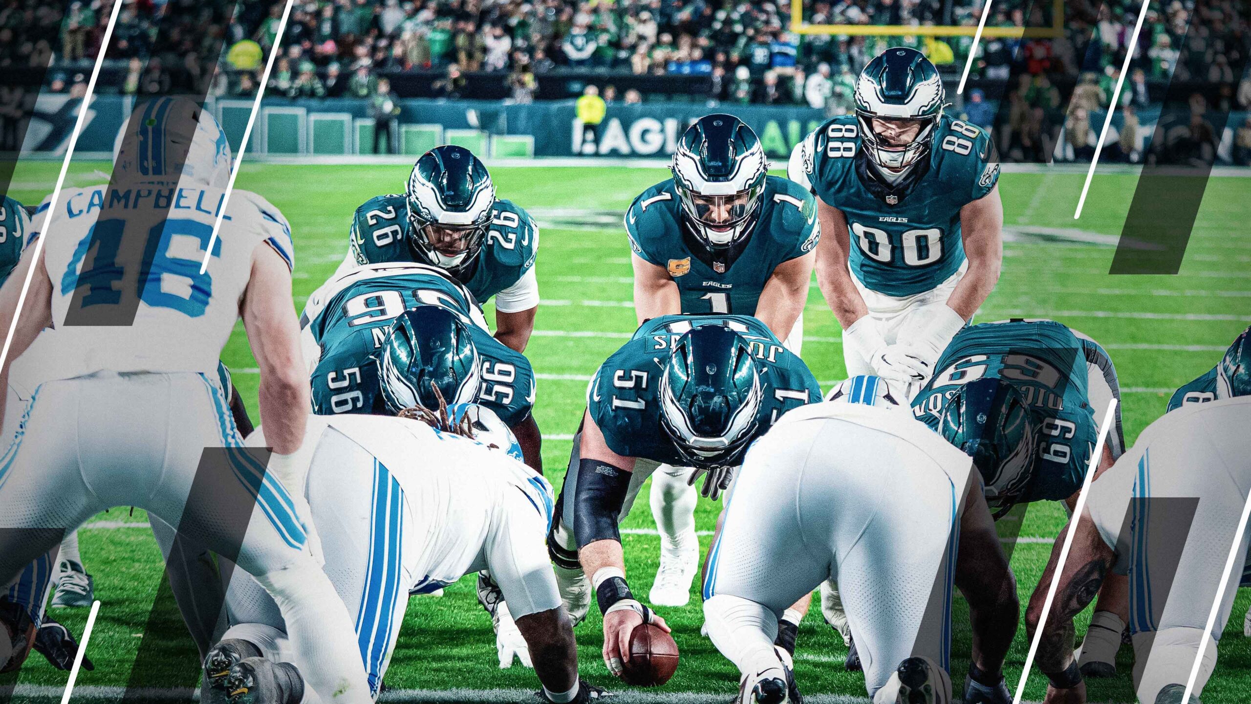 Fantasy football players lined up for a snap